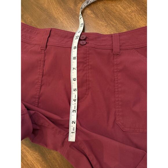 Eddie Bauer Women's Maroon Red Cuffed Athletic Casual Shorts Size 12 - Picture 8 of 8
